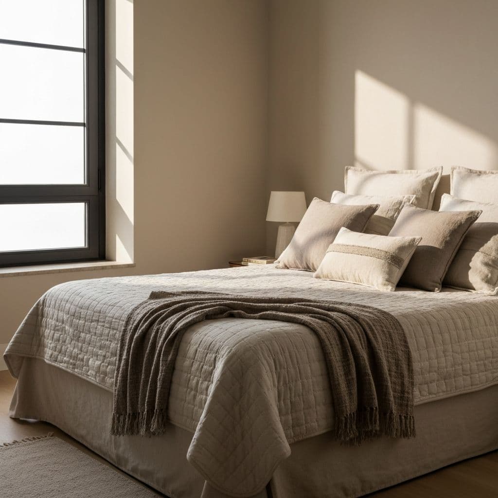 Letto vestito con tessili raffinati