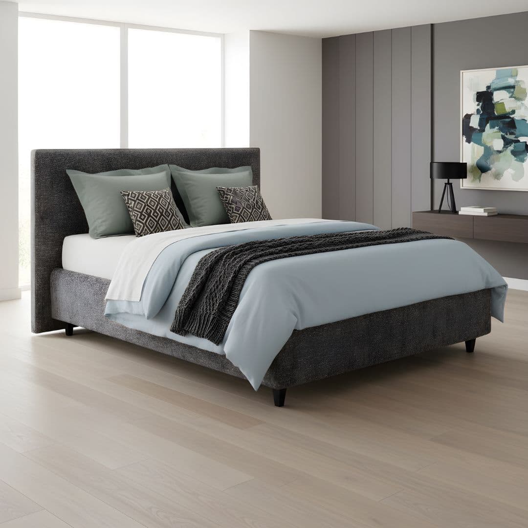 Letto antracite tessuto