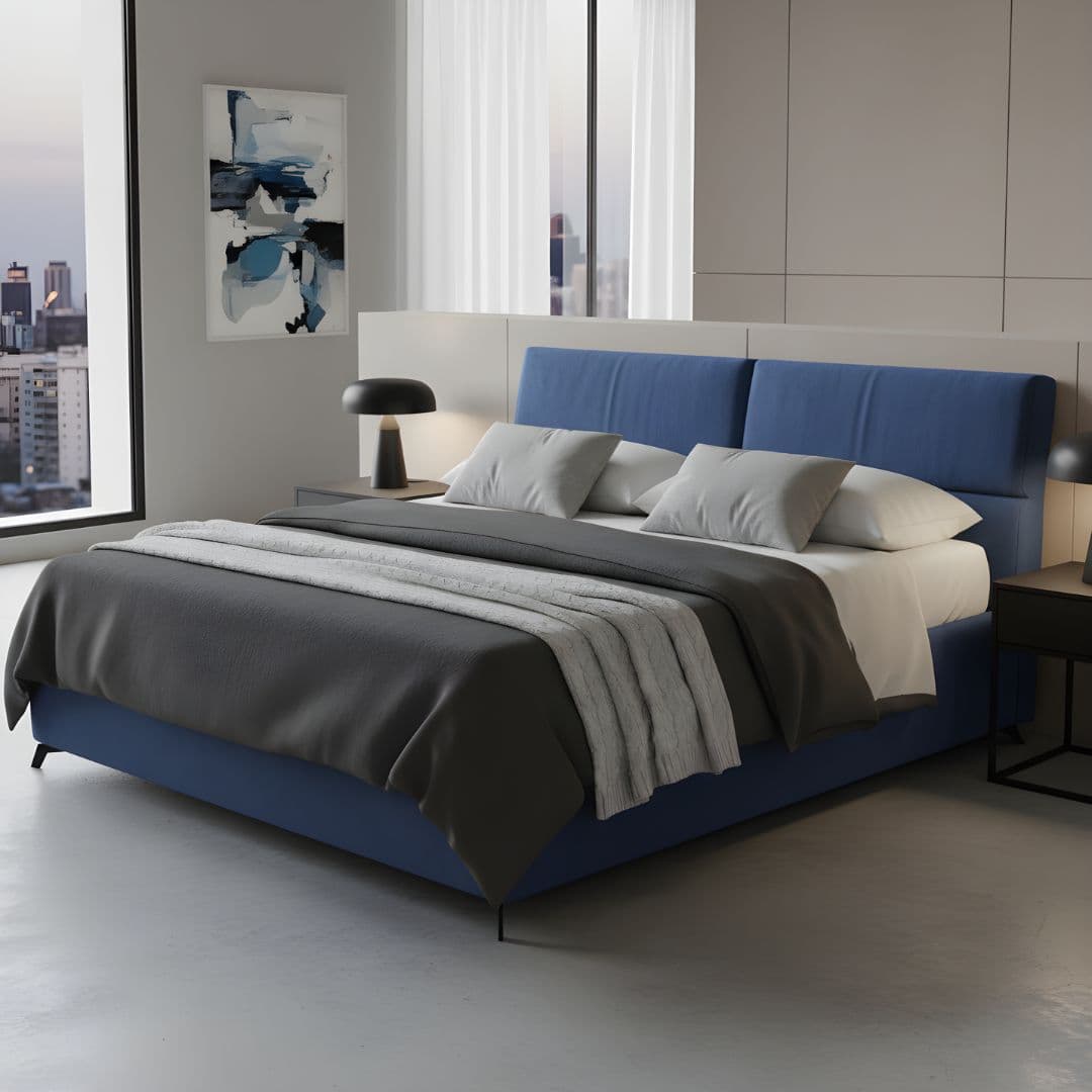 Letto blu navy moderno