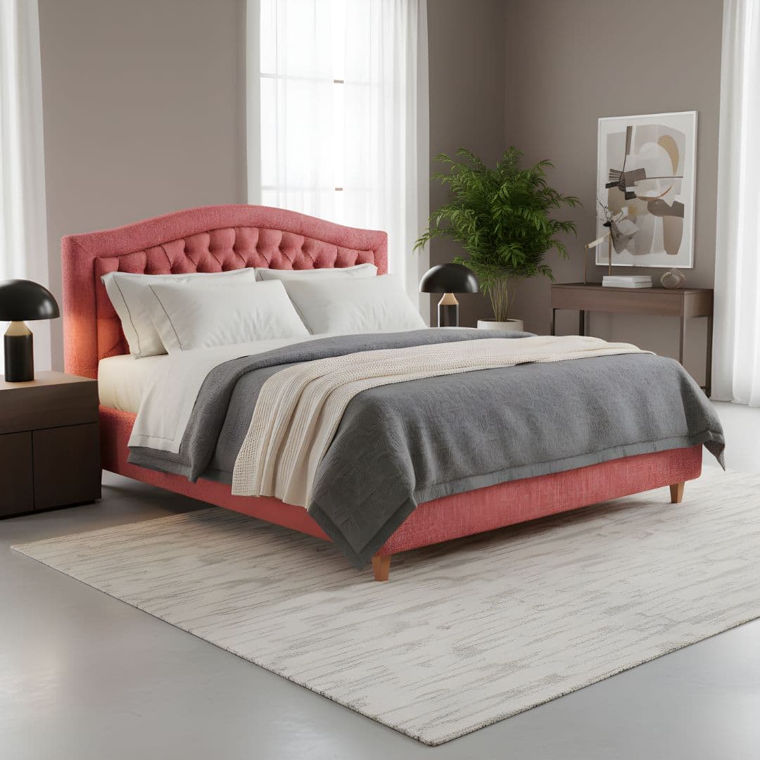 Letto corallo testata capitonné