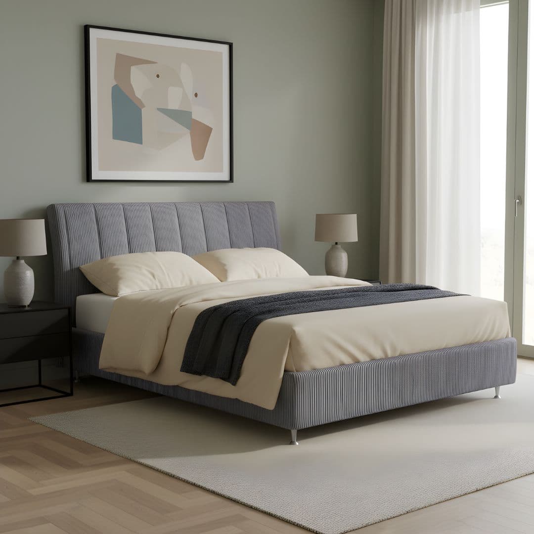 Letto grigio a coste
