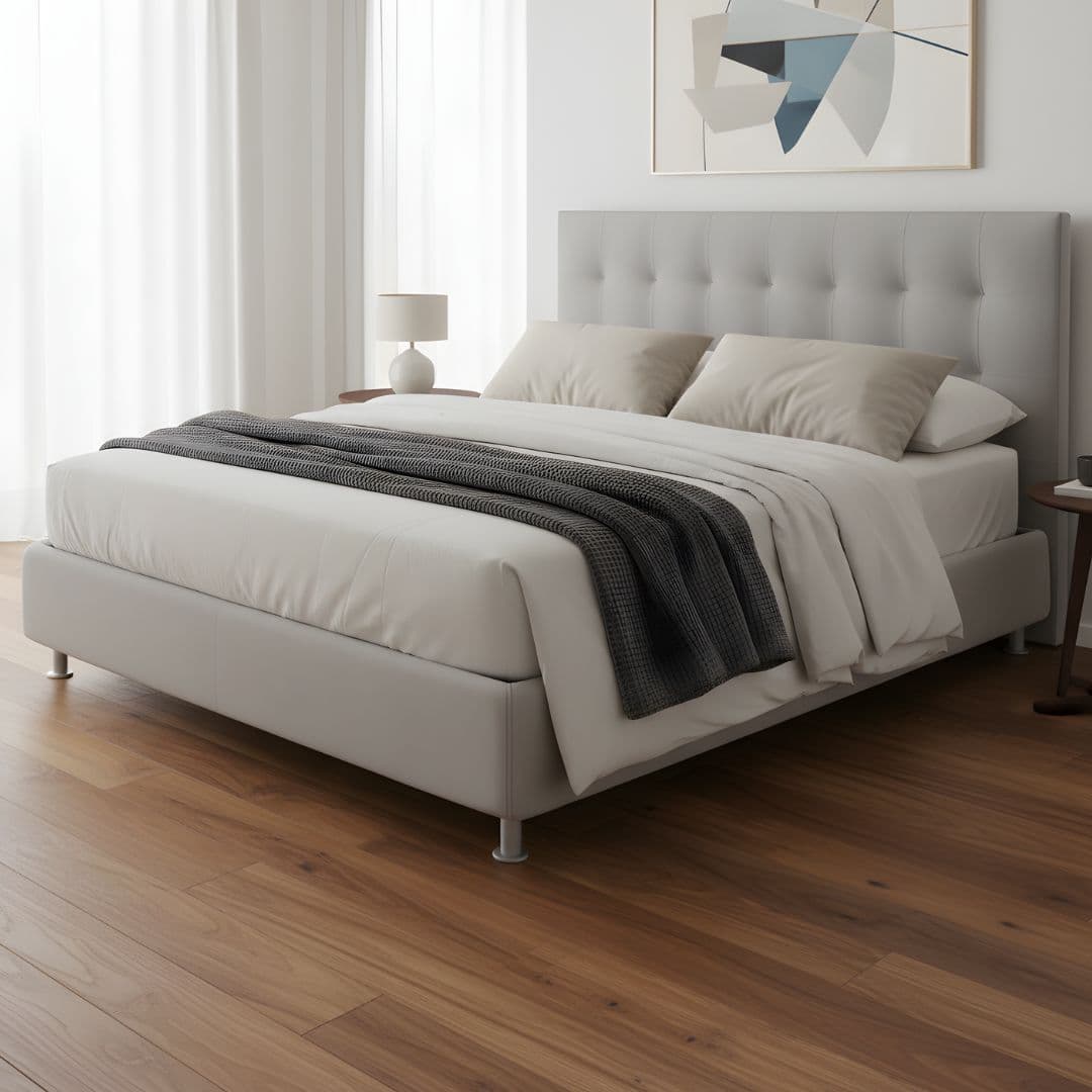 Letto grigio chiaro elegante