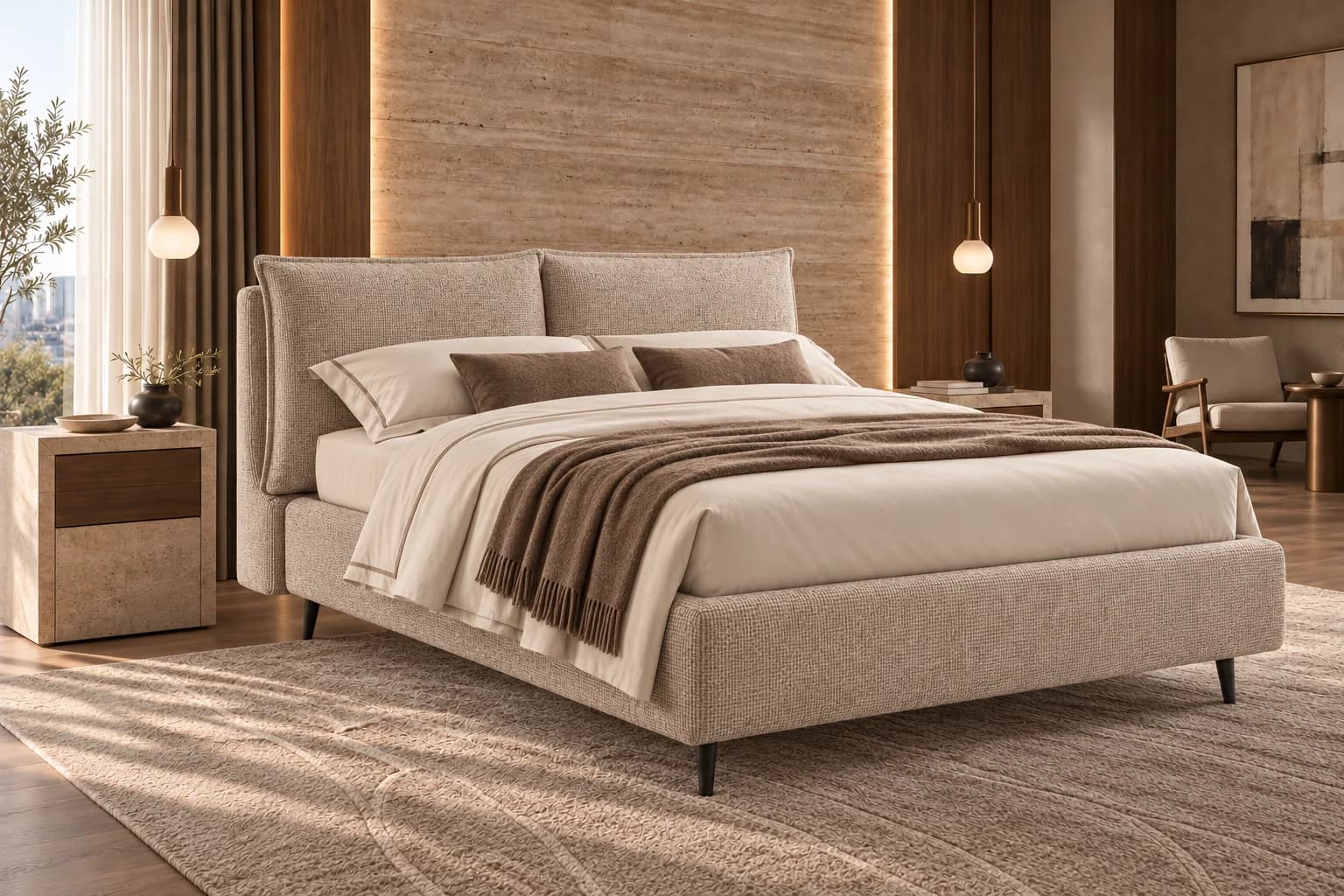 Letto imbottito Orizzonte — Callegari Notte