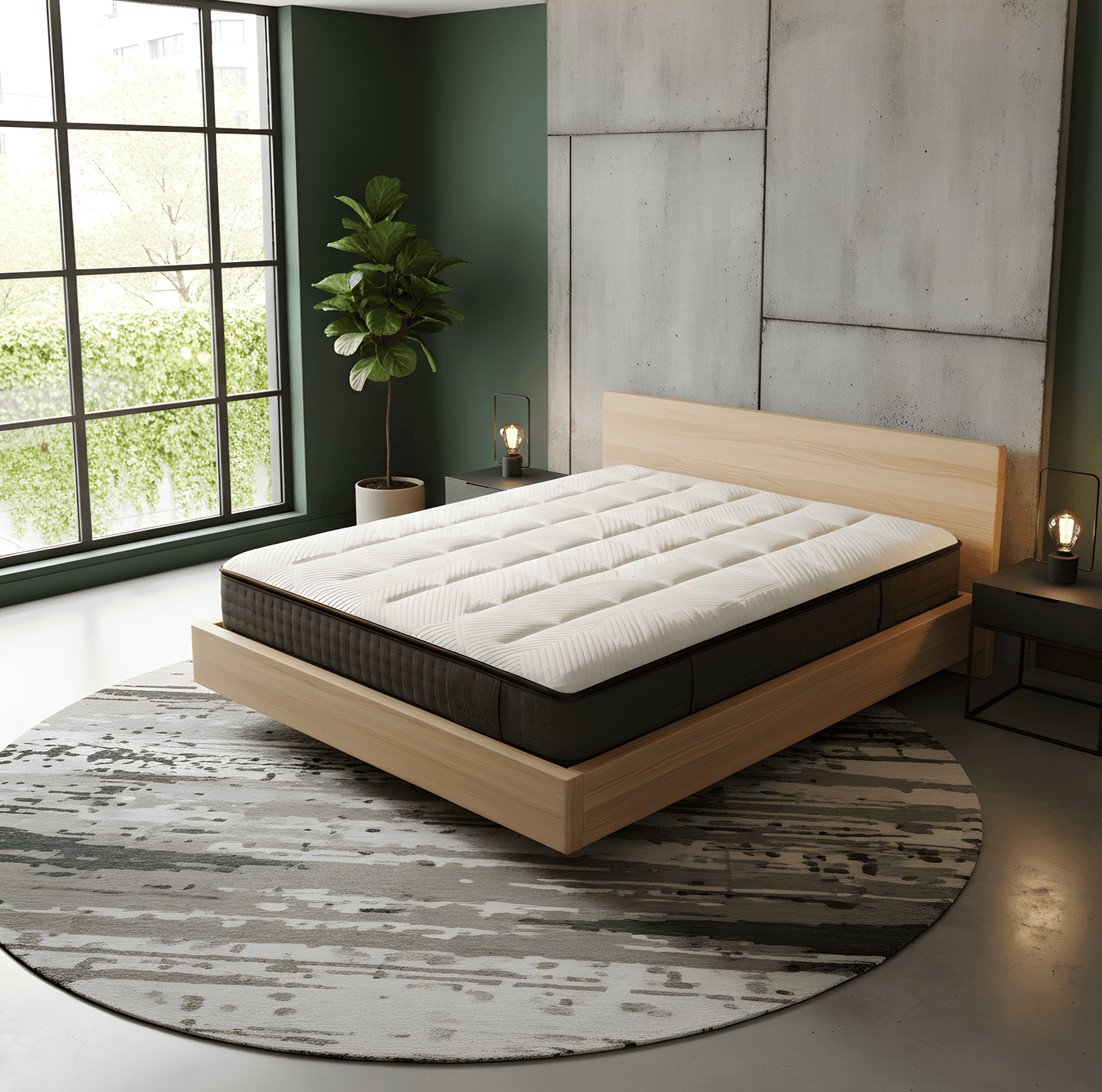 Camera da letto con materasso di qualità
